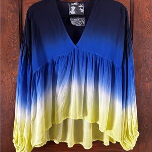 YFB Women's Ombre Flowy Top Size Small | Boho, Festival, Lightweight